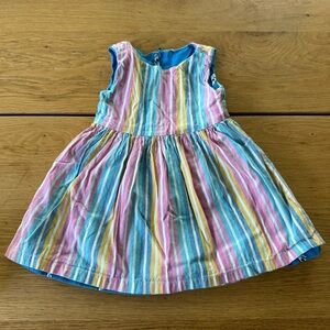 Reversible Dress for Baby Girl - Stripes and Seahorses!